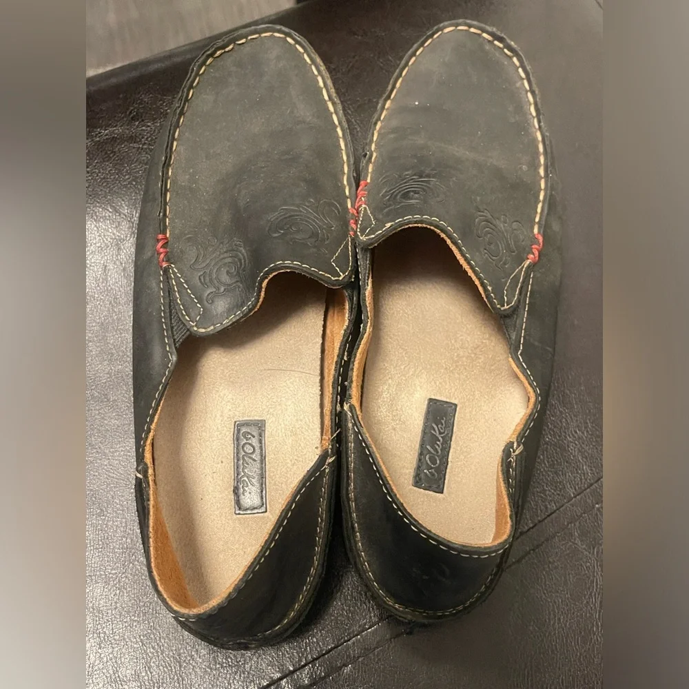 OluKai Nohea Nubuck Leather Slip On Loafers US 8